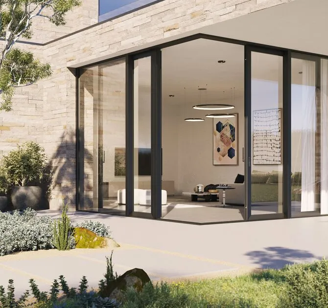 Алуминиева плъзгаща система Reynaers MasterPatio за панорамни остъклявания
